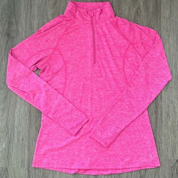 Danskin Now Semi Fitted Pink Women’s 1/4 Zip Pullovef Pink Jacket Size Medium - Picture 1 of 8